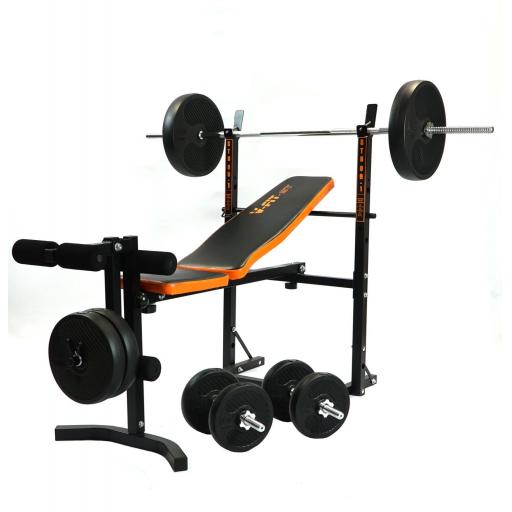 V-fit STB09-1 Bench and 50kg Weight Set - OFFER PRICE £149.99